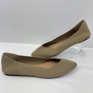 MIA Kerri Tan Knit Pointed Toe Ballet Flats Women Size 10M QI00011